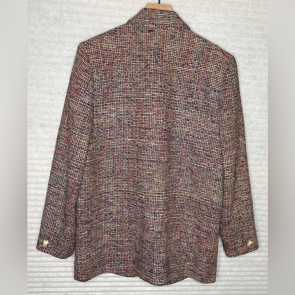 AMBIANCE New York Vintage Tweed Silk Women’s Blazer Jacket multicolor size M - Picture 5 of 14